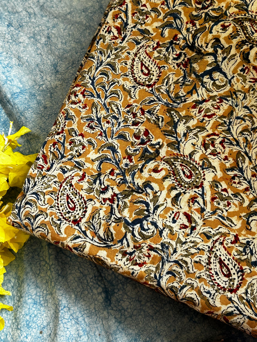 Block Print Cotton Pedana Kalamkari Kurta Set (Set of 3) 08