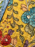 Handwoven Chanderi Silk Cotton Fabric With Handdone Pen Kalamkari