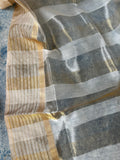 Handwoven Maheshwari Tissue Kurta Dupatta Set - Ivory & Gold