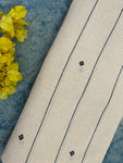 Handspun Handwoven Kotpad Fabric 600 INR/metre -Ivory & Blue
