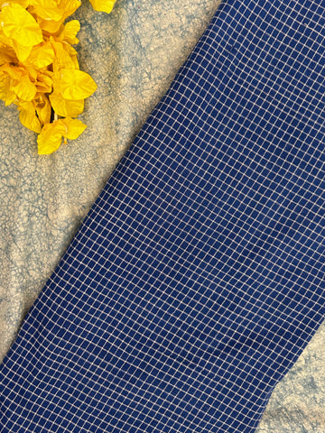 Handspun Handwoven Kotpad Fabric 600 INR/metre  - Neel Checks
