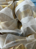 Handwoven Maheshwari Tissue Kurta Dupatta Set - Ivory & Gold