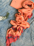 Roses are Peach - Handwoven Bengal Jamdani Kurta Dupatta set