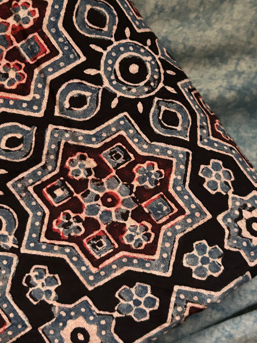 Block Print Natural Dyed Cotton Straight Ajrakh Kurta 16