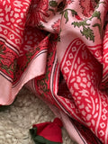 Coral Pink Handcrafted Cotton Chanderi Suit