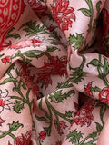Coral Pink Handcrafted Cotton Chanderi Suit