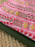 Handblock Cotton Kurta Bottom Set