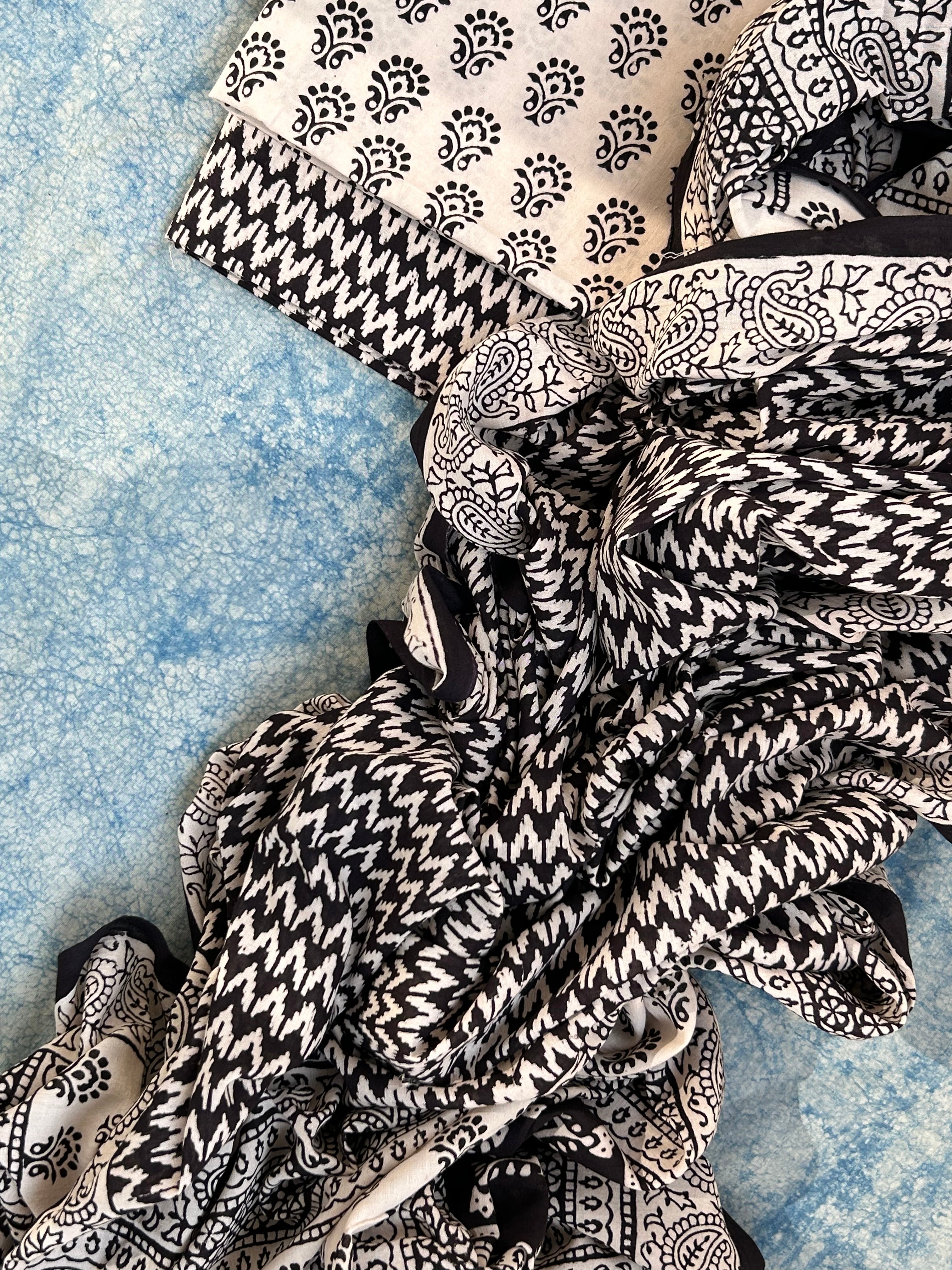 Natural Dyed Bagh Block Print Cotton Suit