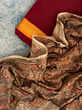 Handwoven Handcrafted Mangalagiri Kalamkari Kurta Dupatta Set