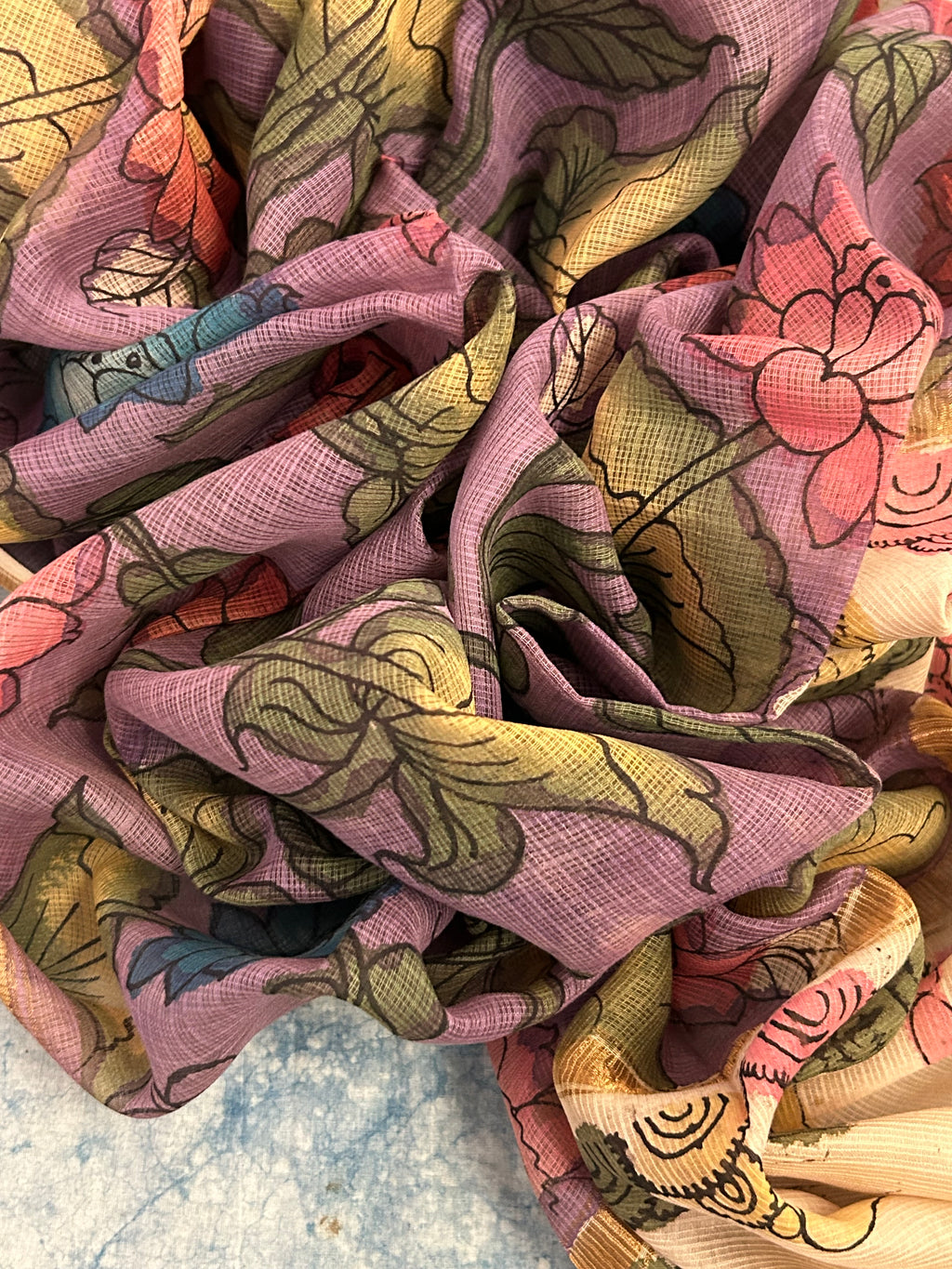 Handwoven Handpainted Kalamkari Set