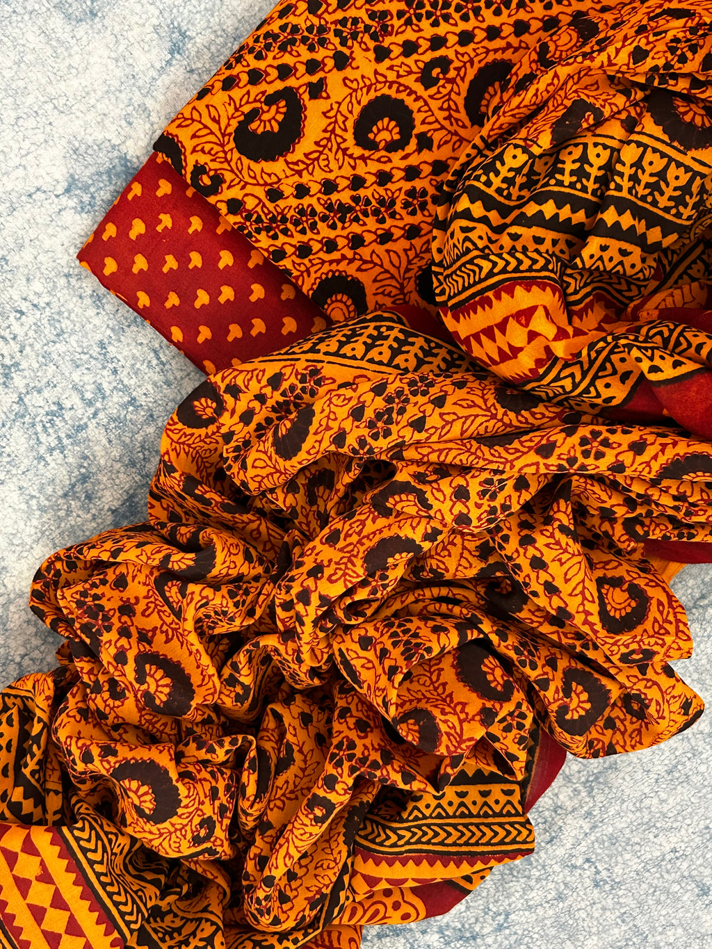 Natural Dyed Bagh Block Print Cotton Suit