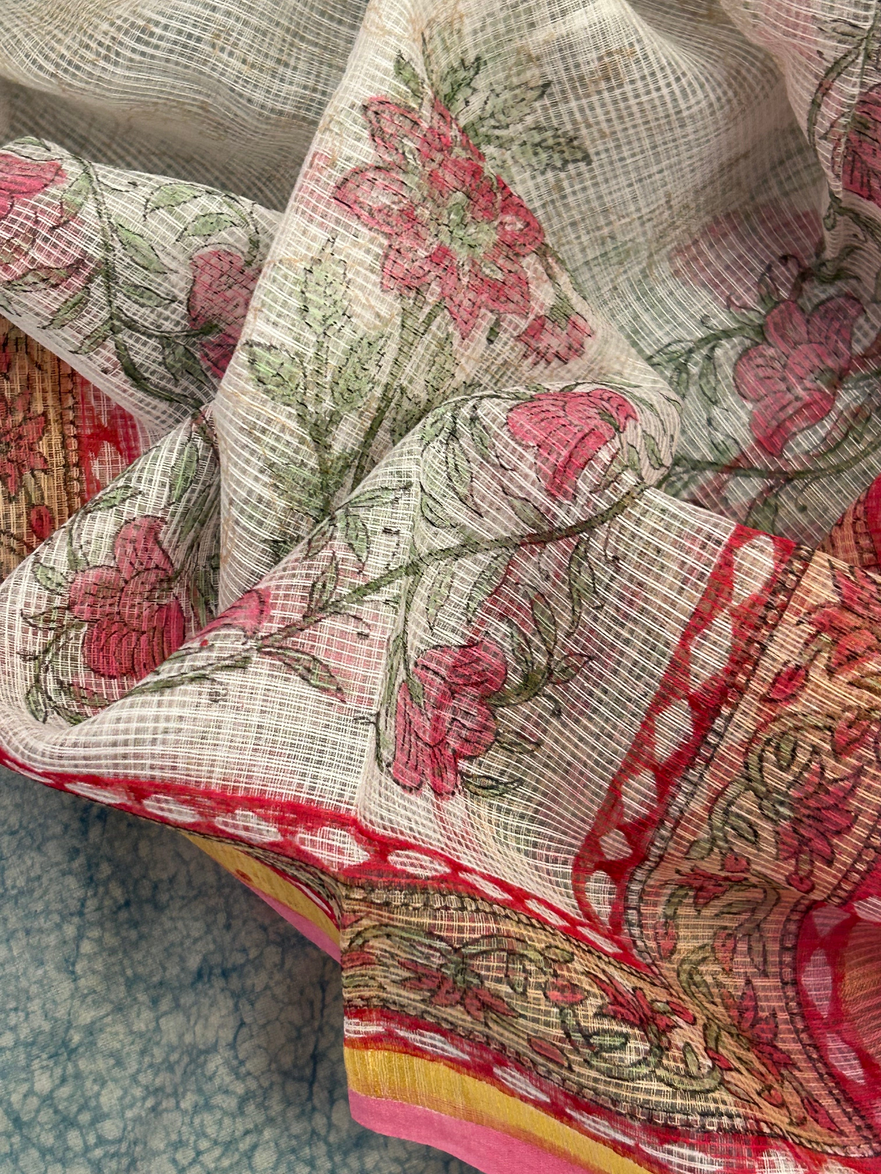 Handwoven Handblock Printed Set - Berry Pink
