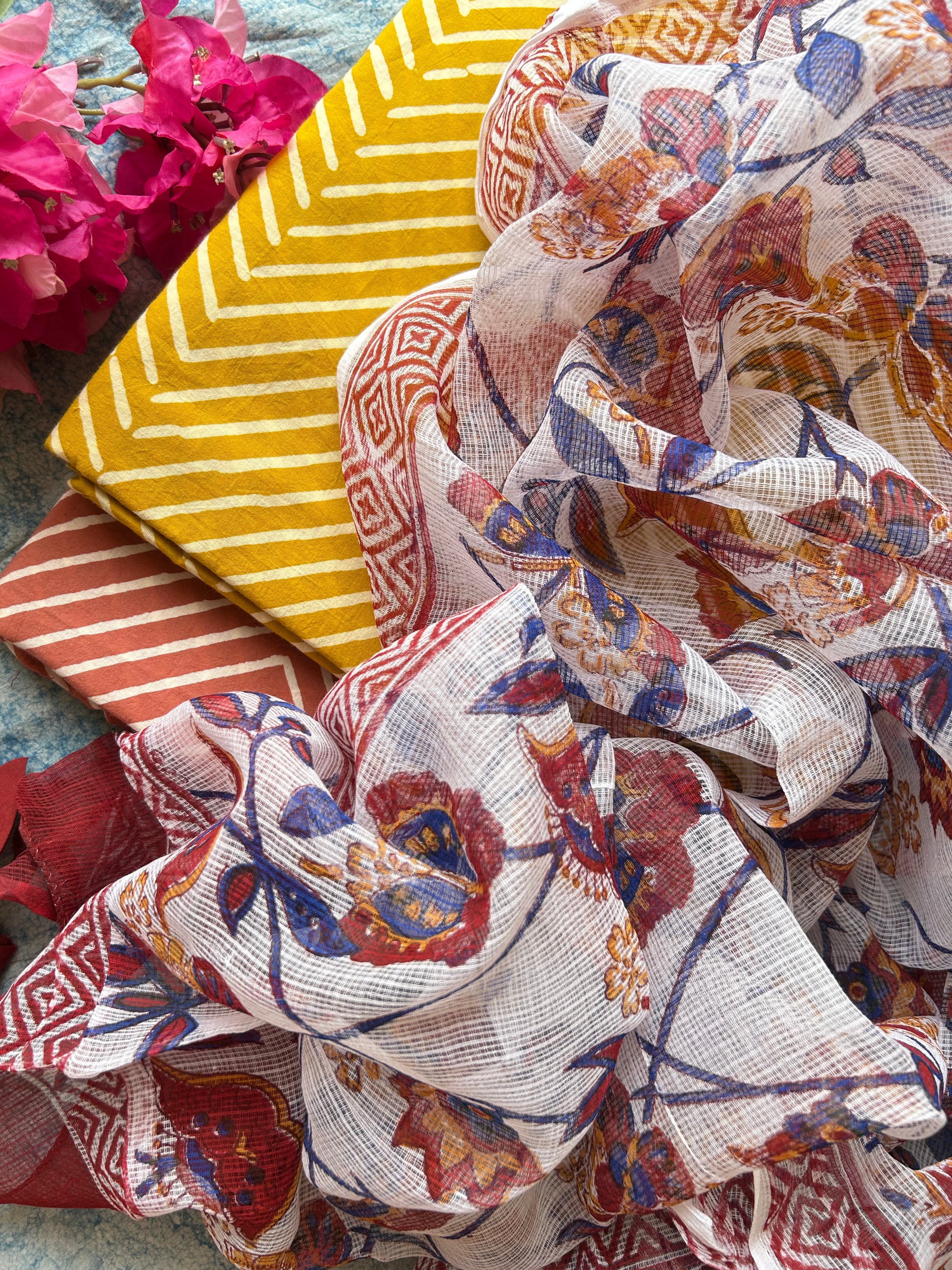 Handcrafted Cotton Kota Dupatta Suit