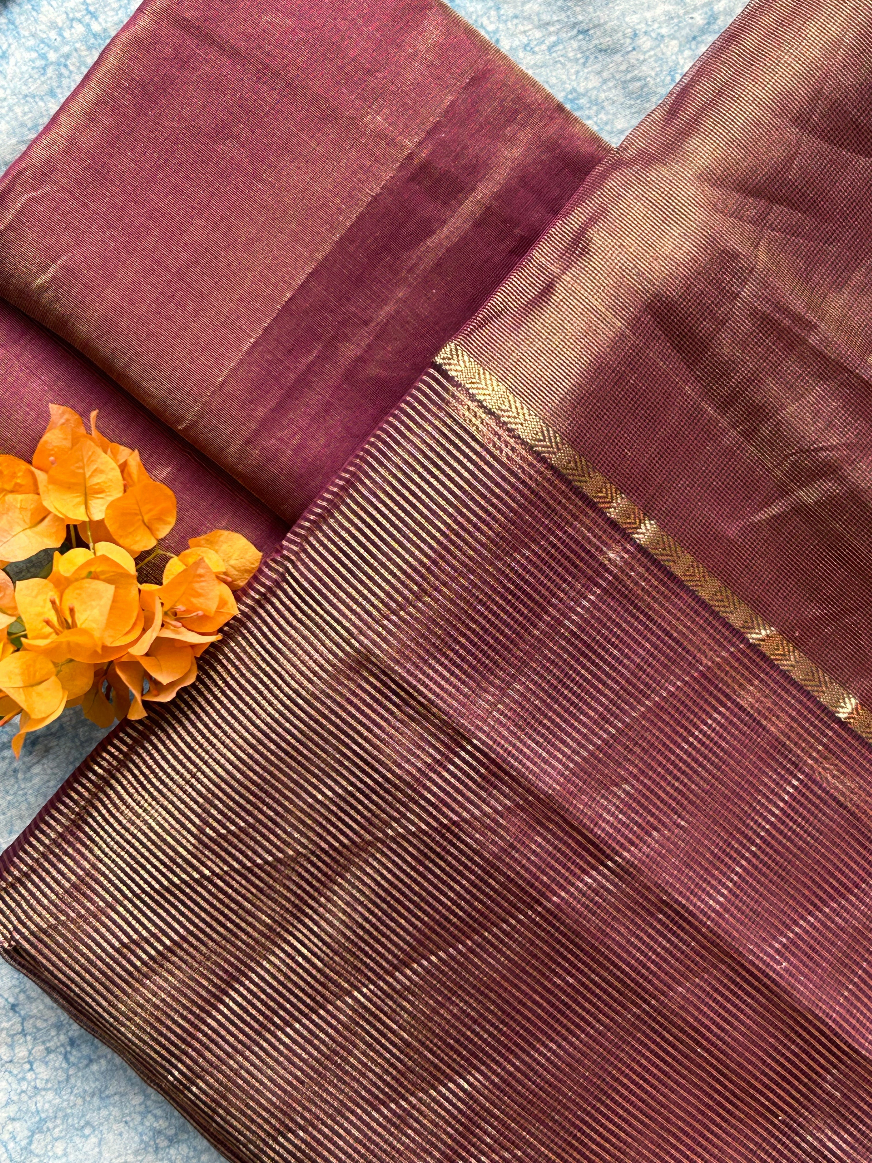 Handwoven Maheshwari Kurta Dupatta Set -Wine
