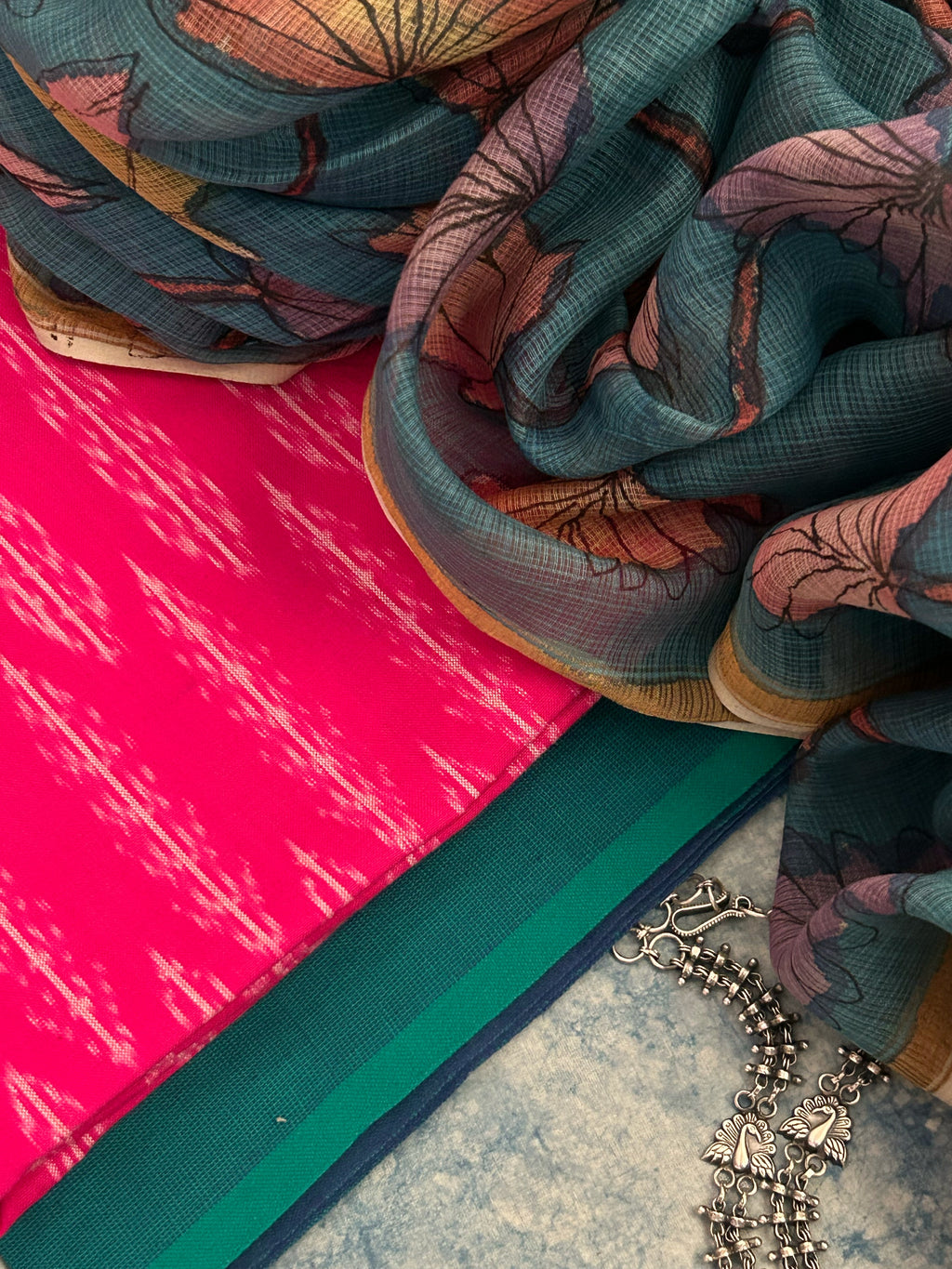 Handwoven Handpainted Kalamkari Set