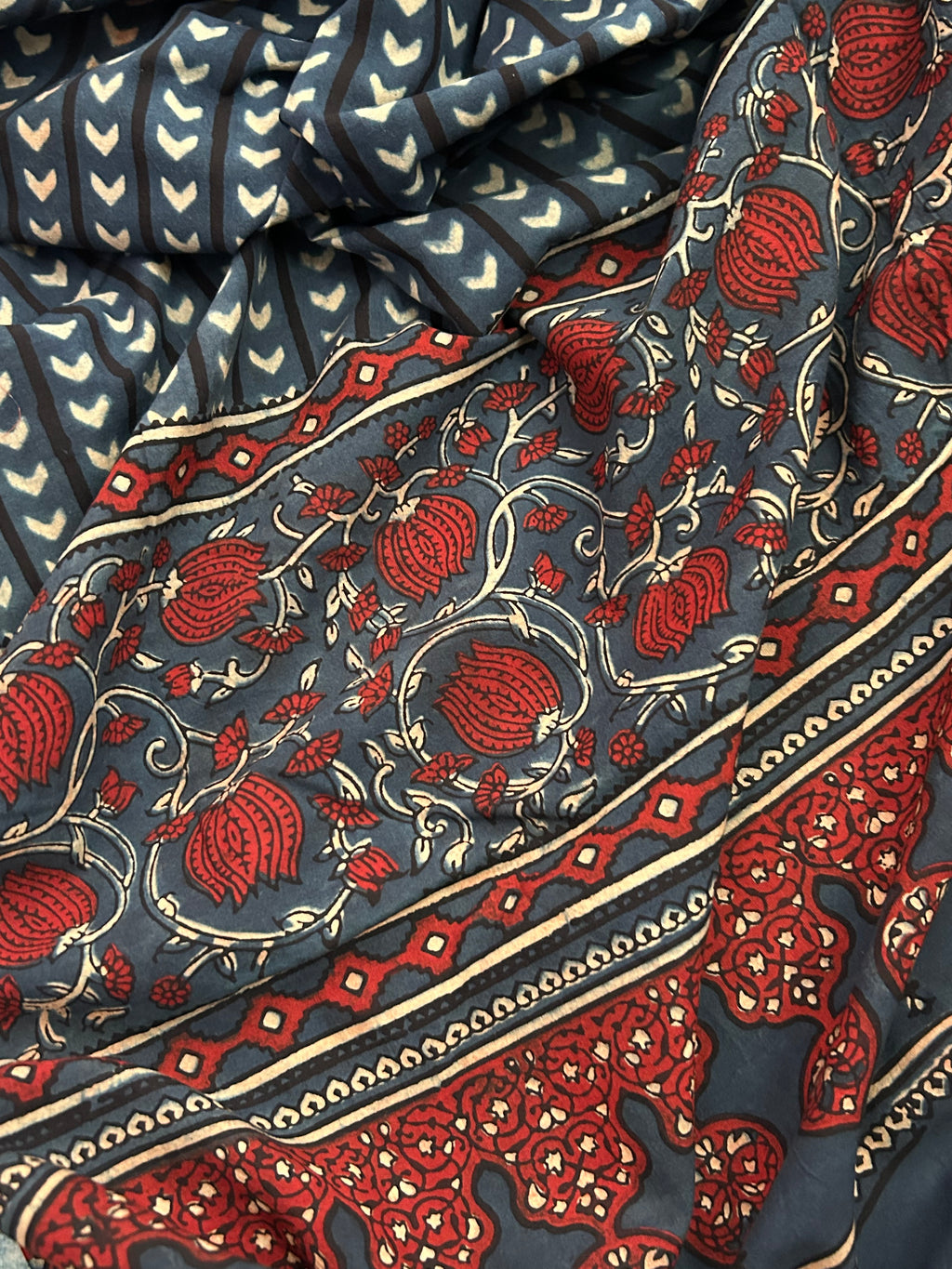 Natural Dyes Handcrafted Ajrakh Kurta Dupatta Set