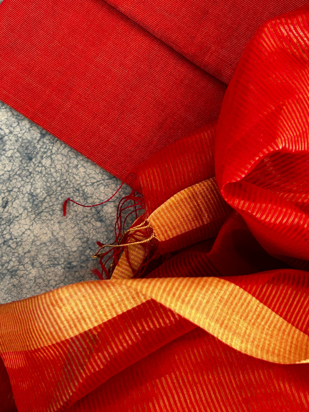 Handwoven Maheshwari tissue Kurta Dupatta Set