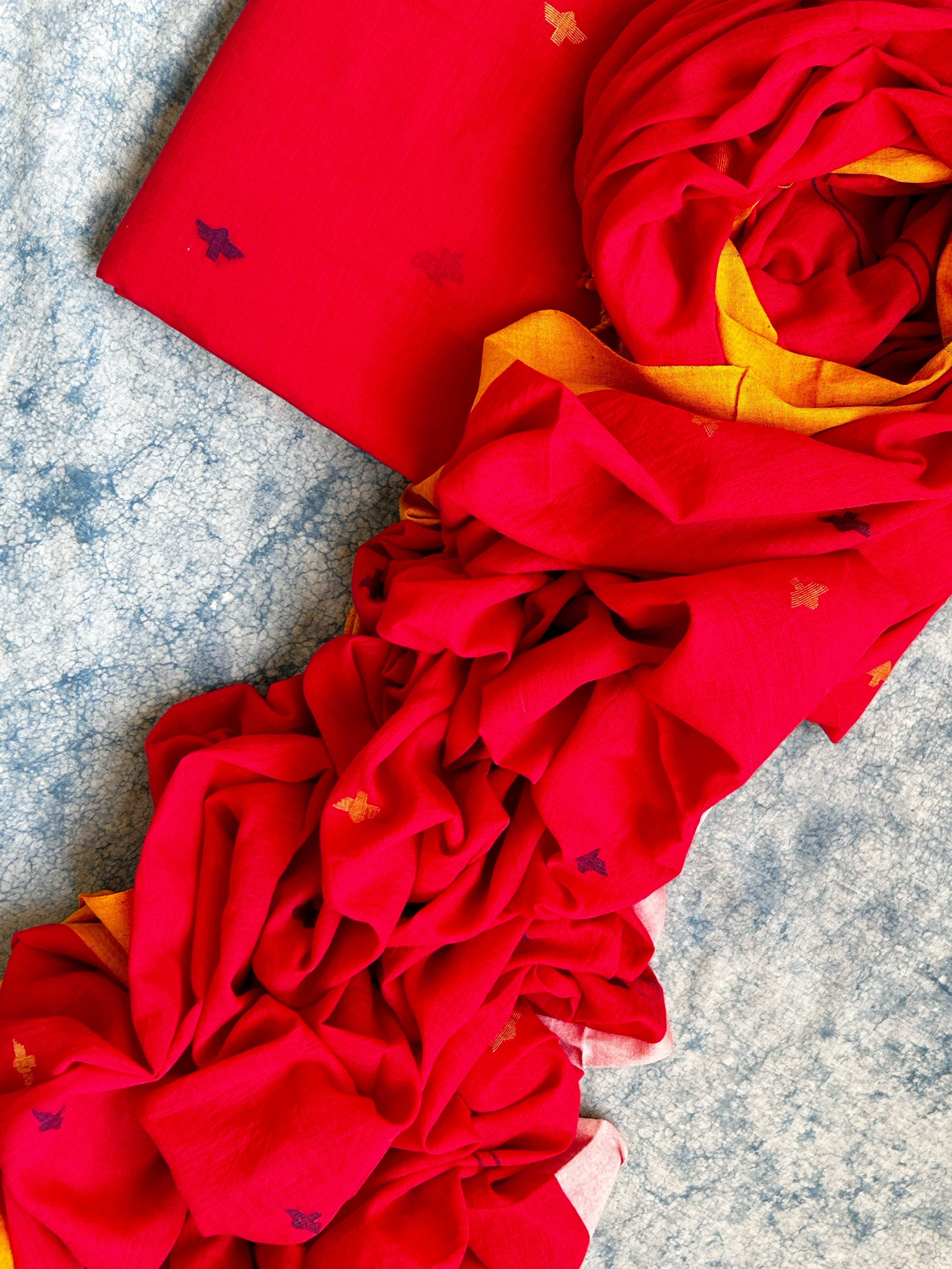KumKum - Handwoven Bengal Jamdani Kurta Dupatta set