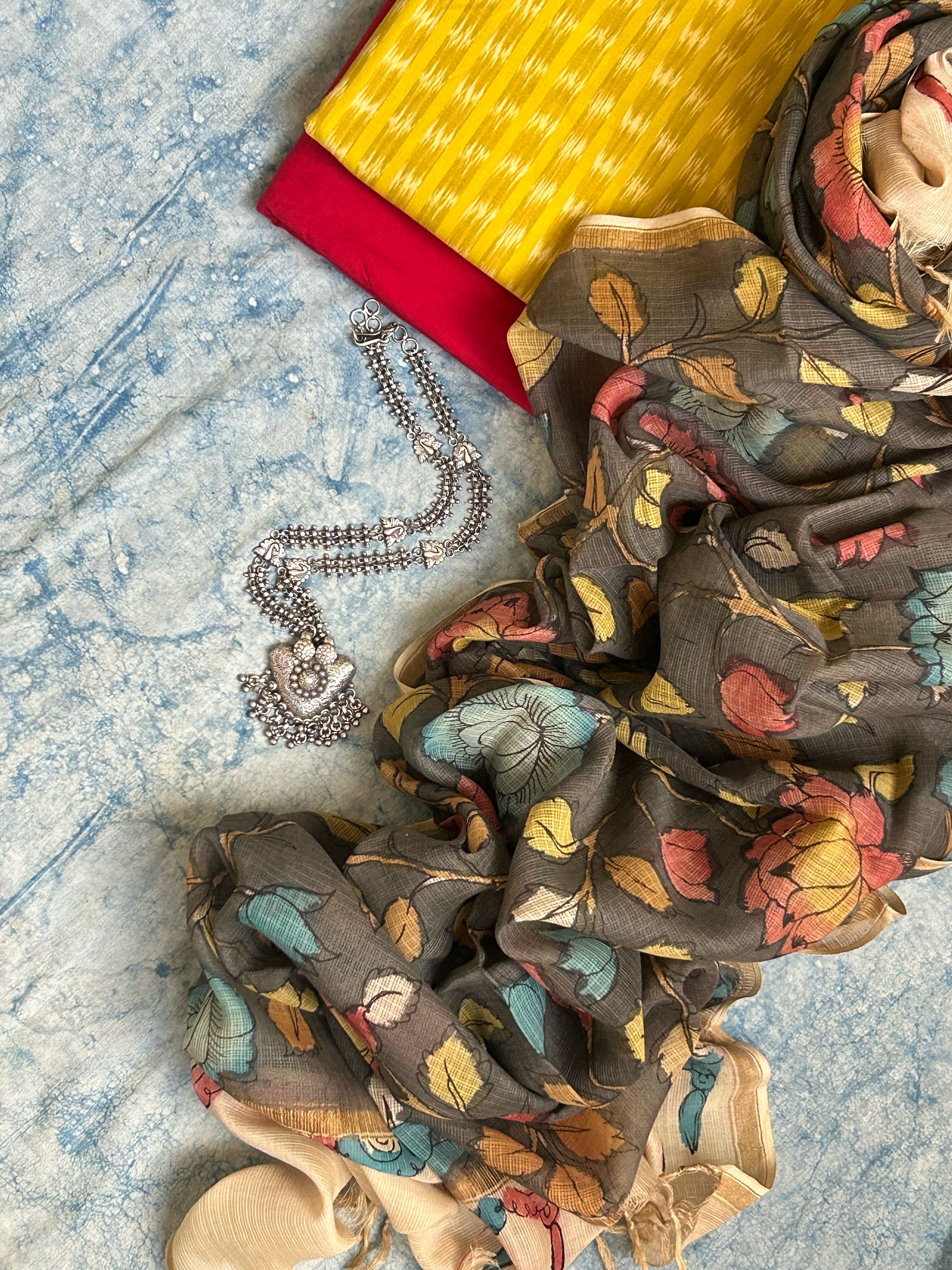 Handwoven Handpainted Kalamkari Set