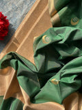 Handwoven Maheshwari Tissue Kurta Dupatta Set -Gold & Green