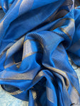 Handwoven Maheshwari Kurta Dupatta Set - Electric Blue