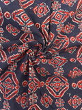 HandScreen Printed Azofree dye cotton -Royal Blue & Red (1m)