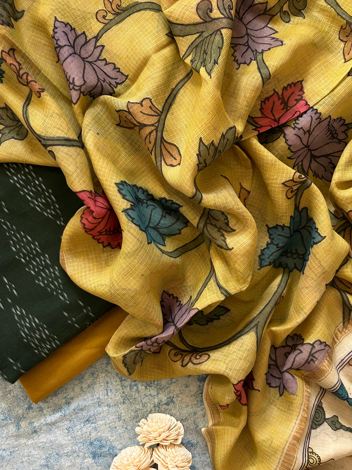 Bhagyaa - Handwoven Handpainted Kalamkari Set