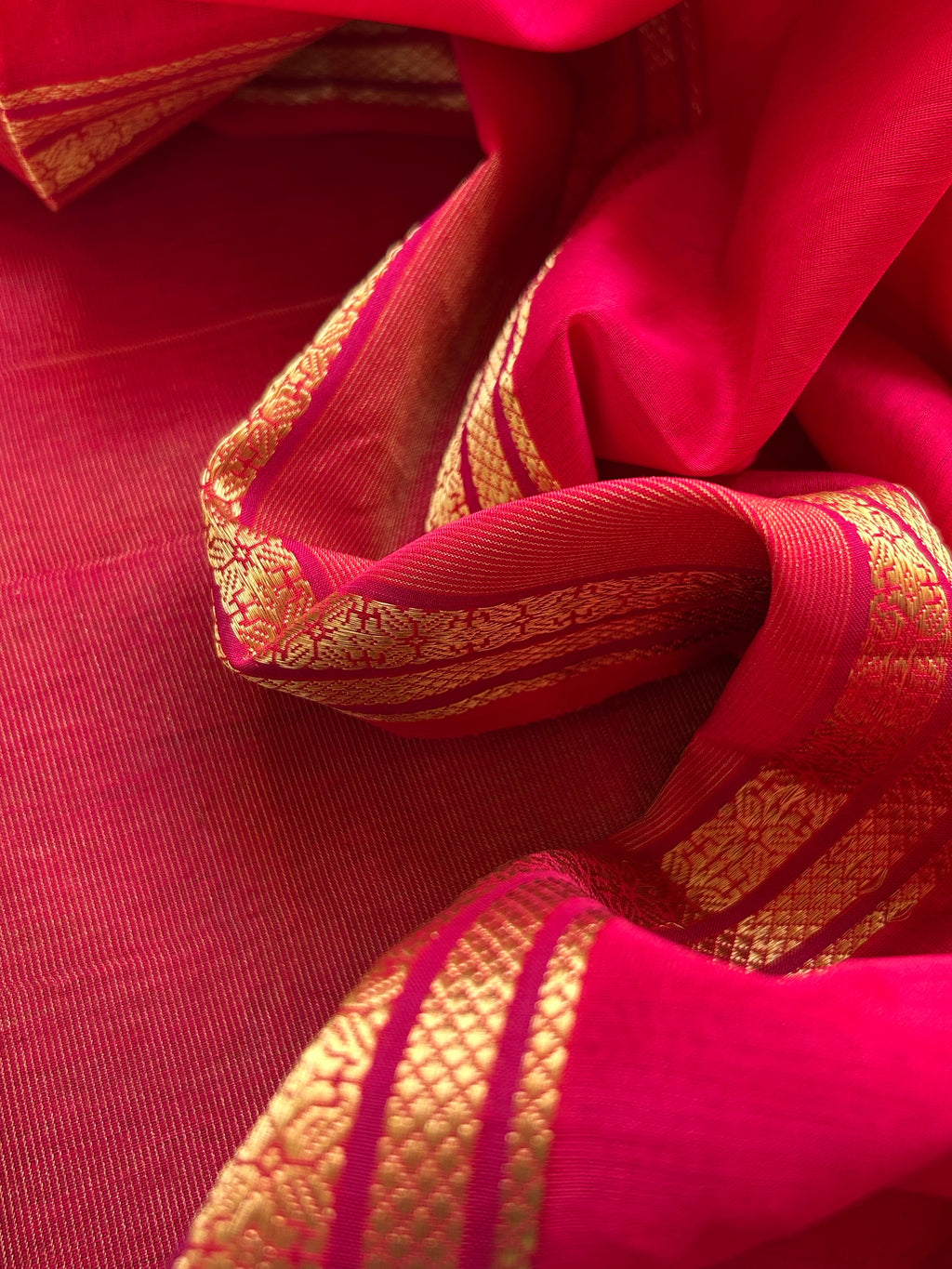 Handwoven Maheshwari Kurta Dupatta Set - Pink