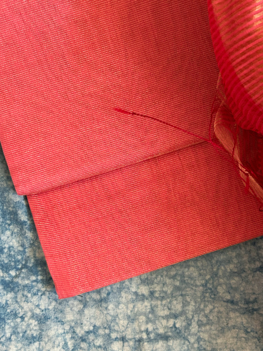 Handwoven Maheshwari Tissue Kurta Dupatta Set -Peach