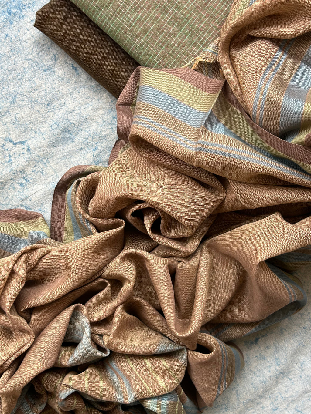 Aranya - Handwoven Ikath Cotton and Bhujodi Dupatta Set
