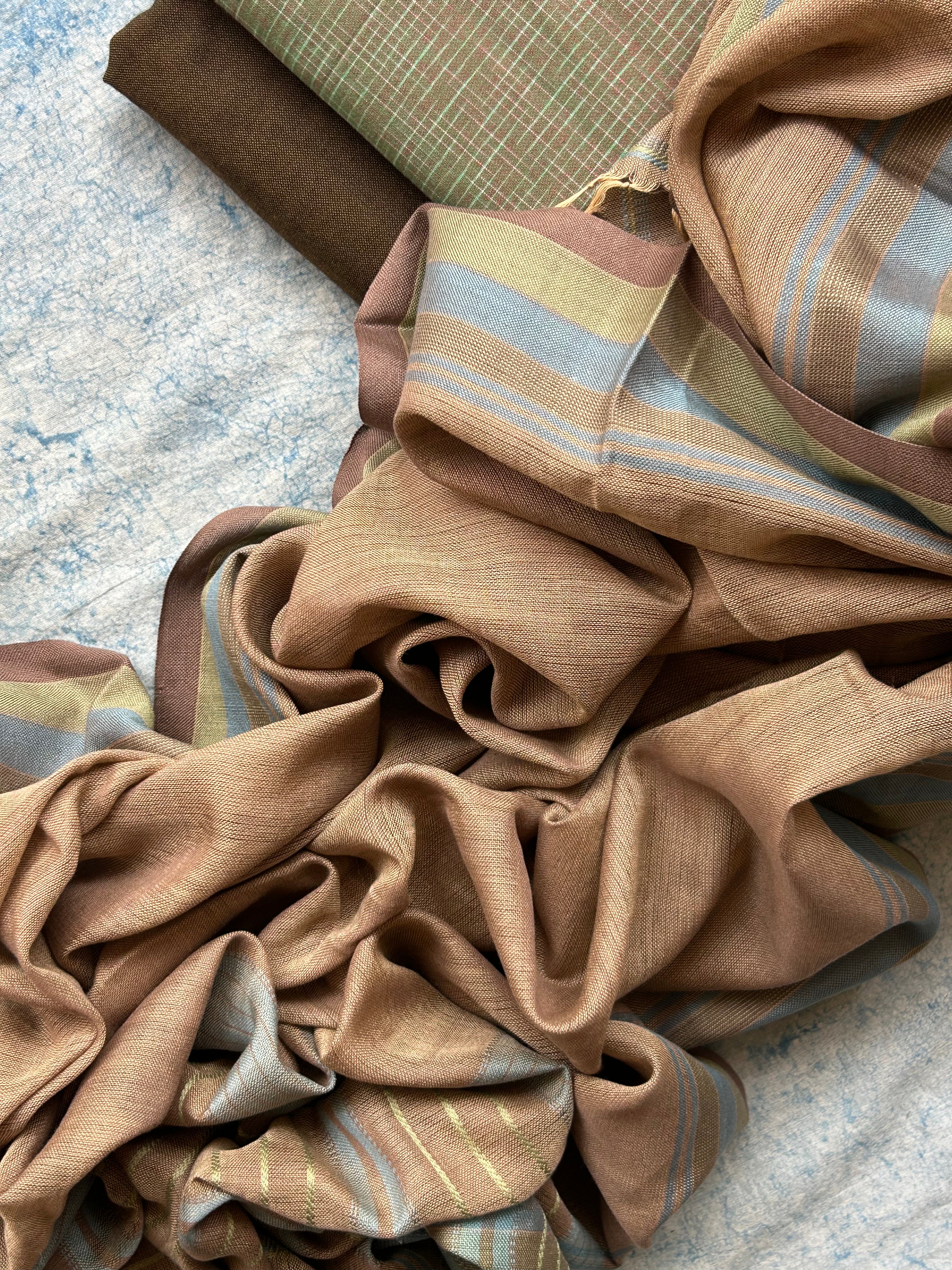 Aranya - Handwoven Ikath Cotton and Bhujodi Dupatta Set