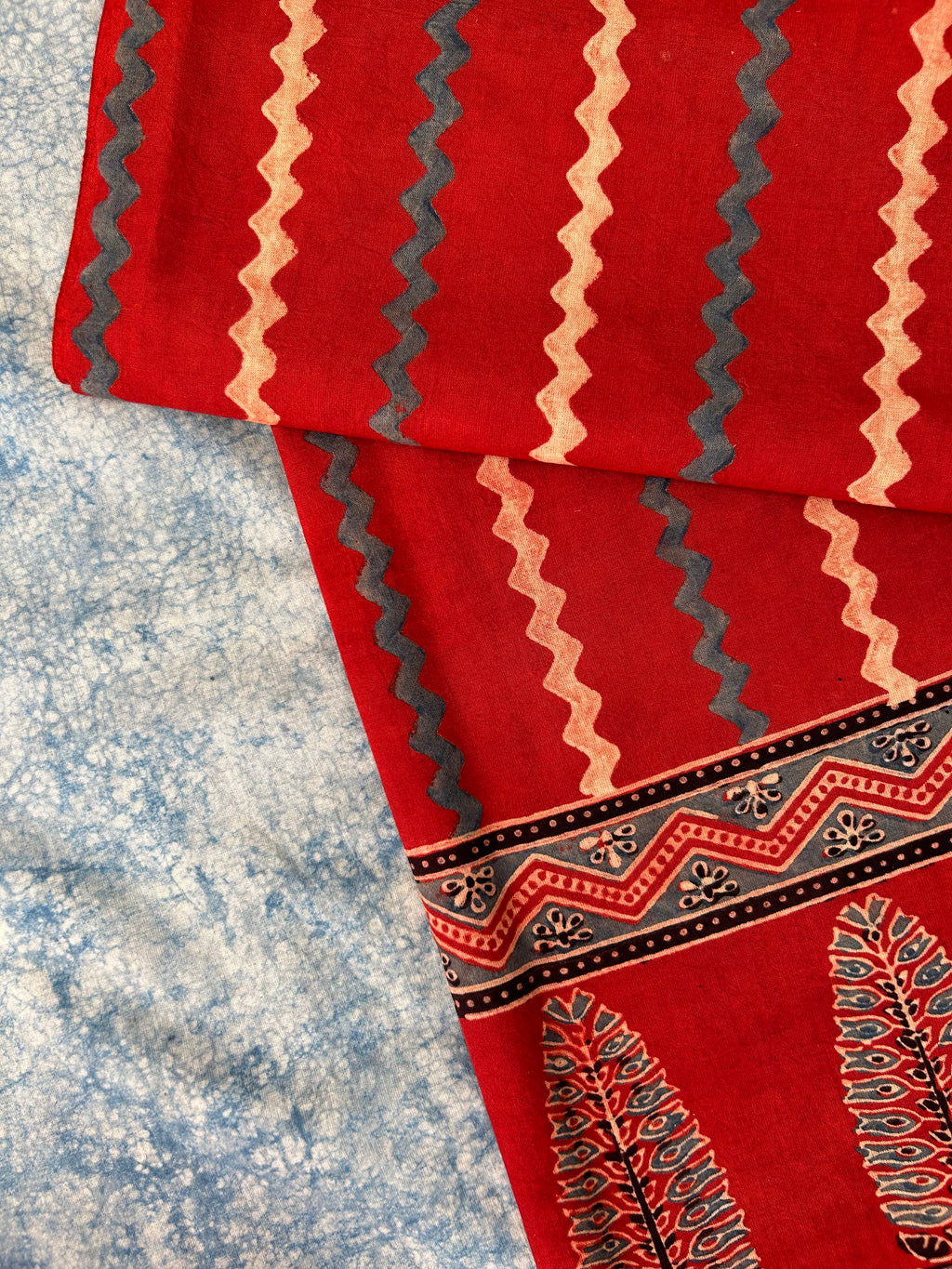 Natural Dyes Hand Block Ajrakh Dupatta