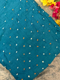 Handdone Ek Bundi Bandhani Cotton Satin Kurta Fabric