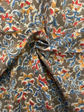 Handblock Printed Pedana kalamkari cotton -Mehndi Green (1.8m)