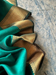 Handwoven Maheshwari Kurta Dupatta Set - Teal Blue