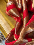 Handwoven Maheshwari Kurta Dupatta Set - Gold Yellow