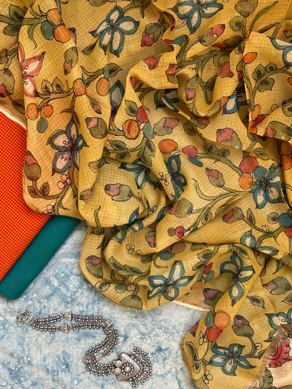 Handwoven Handpainted Kalamkari Set