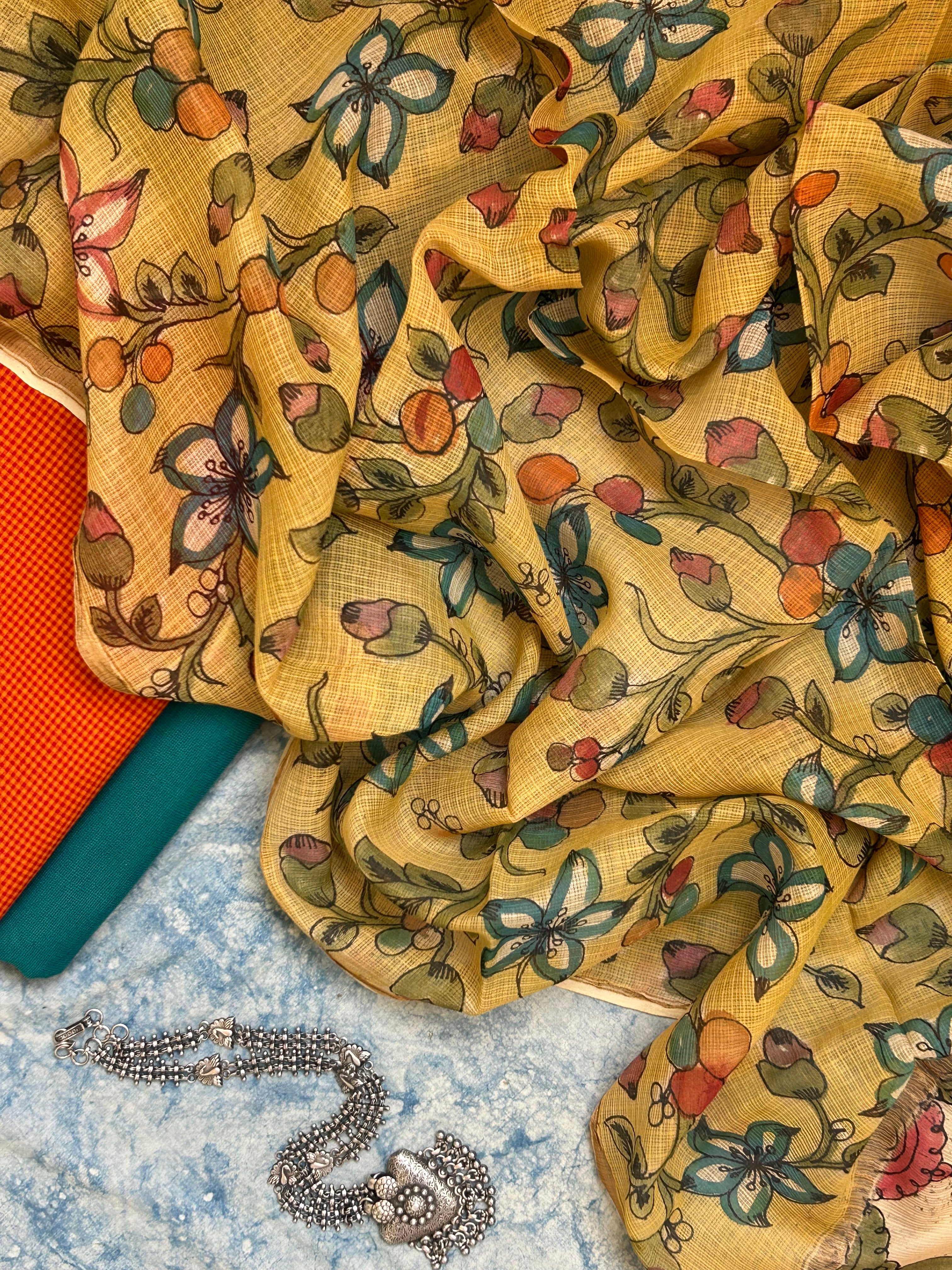 Handwoven Handpainted Kalamkari Set
