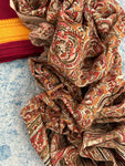 Handwoven Handcrafted Mangalagiri Kalamkari Kurta Dupatta Set
