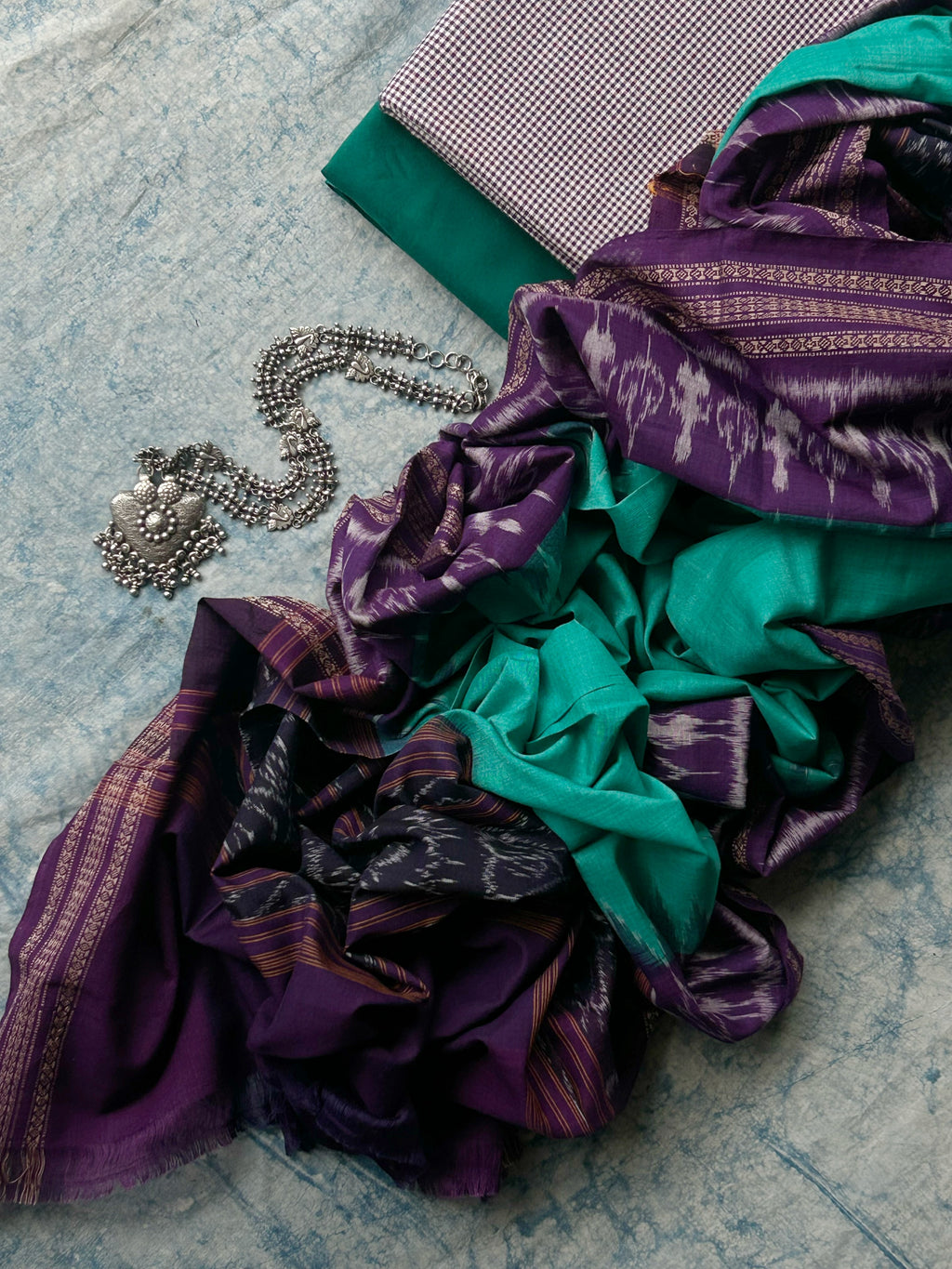 Neelkamal - Handwoven Ikath Kurta Dupatta Set