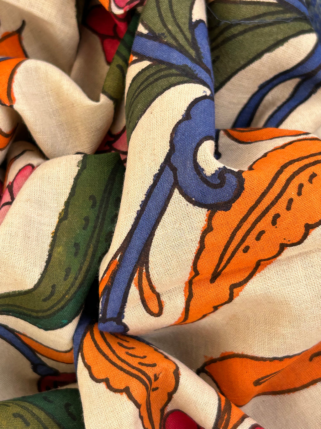 Handwoven Handcrafted Kalamkari Double Ikat Kurta Dupatta Set