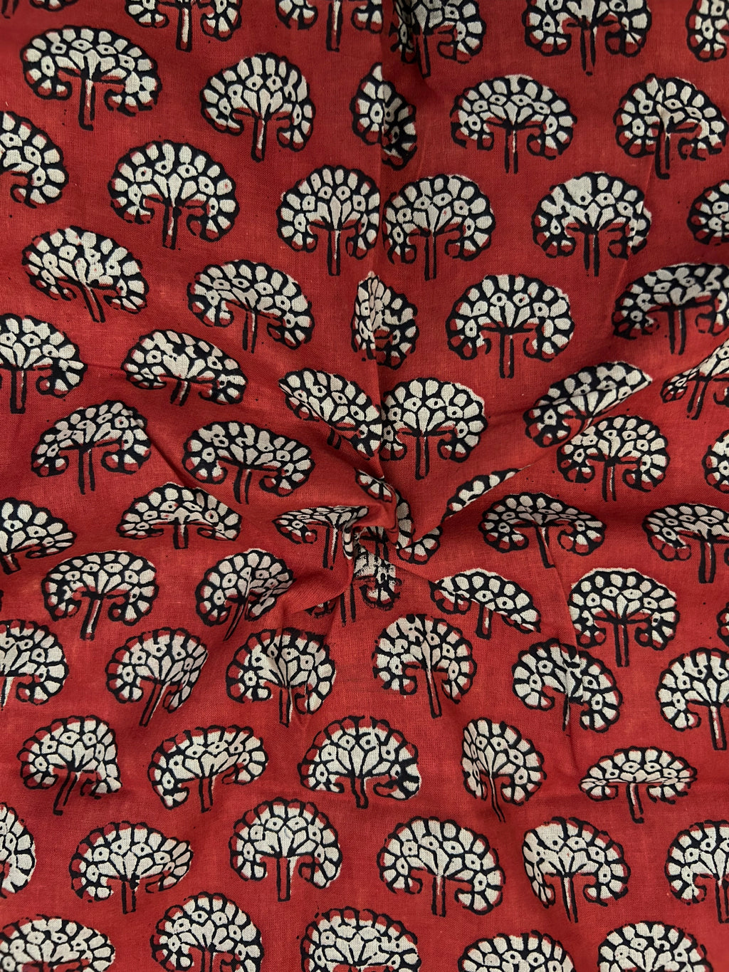 Handblock Printed Azofree dye cotton - Bagru Maroon(1m)