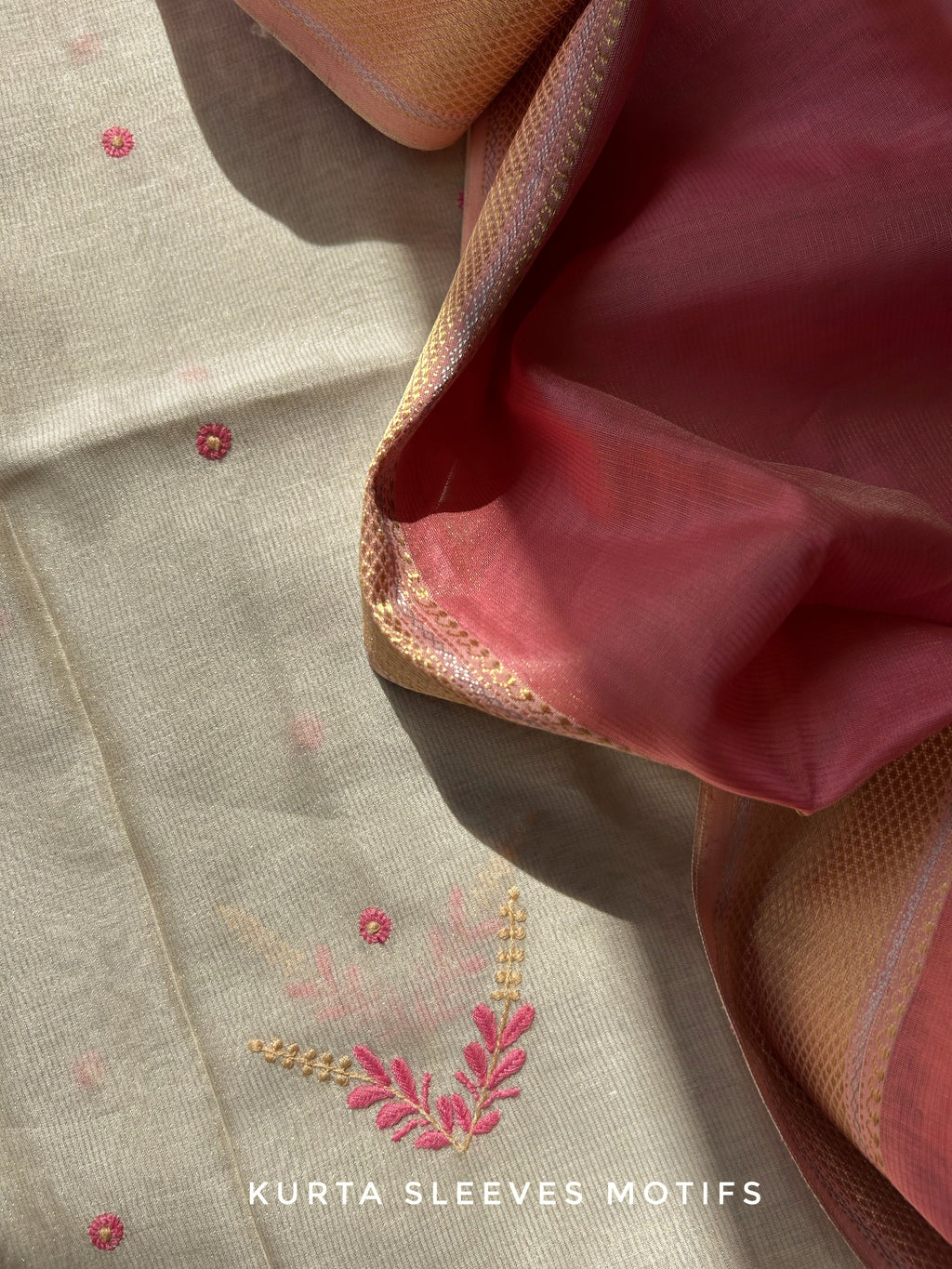Handwoven Chikankari Work Maheshwari Set