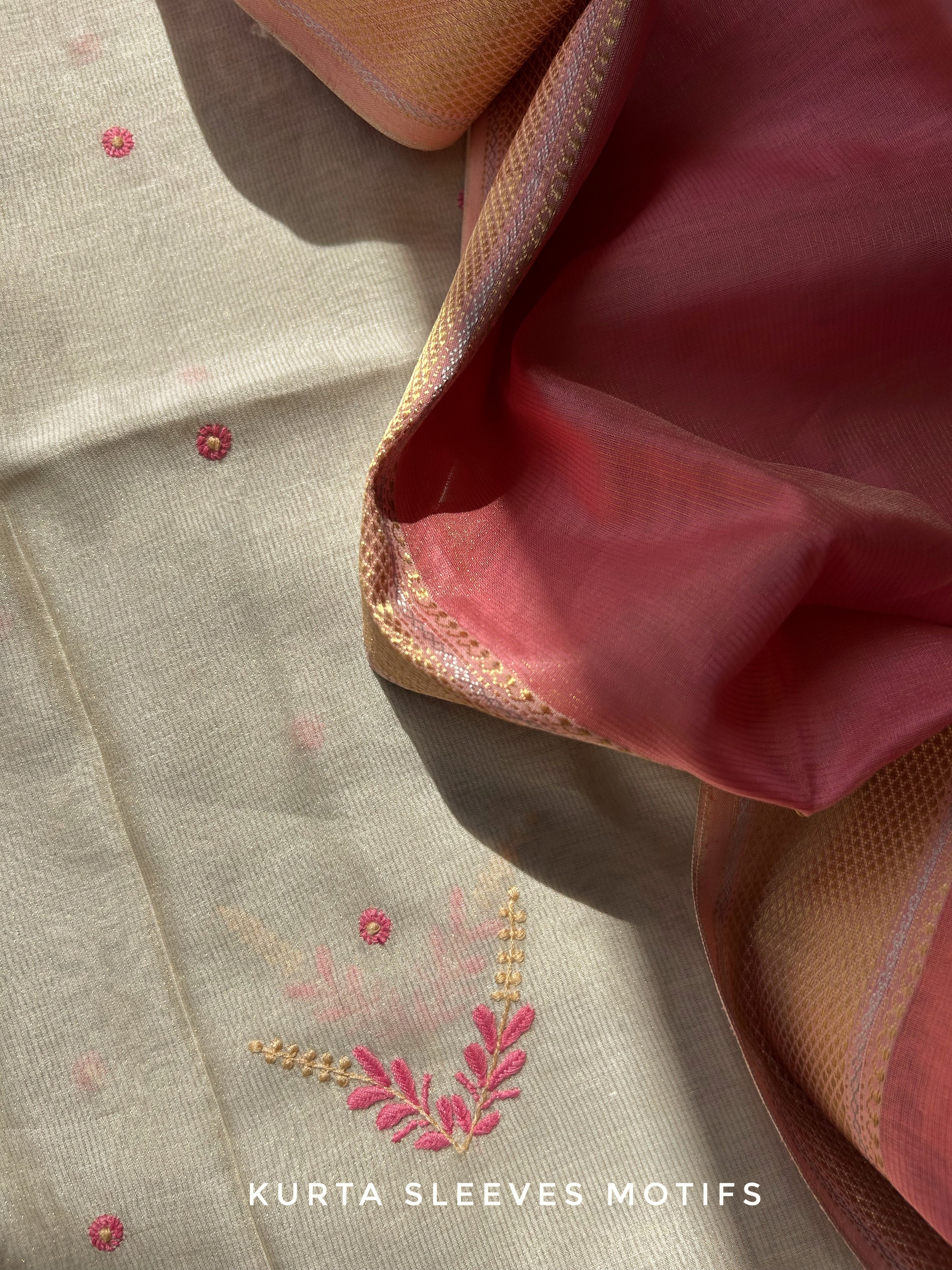 Handwoven Chikankari Work Maheshwari Set