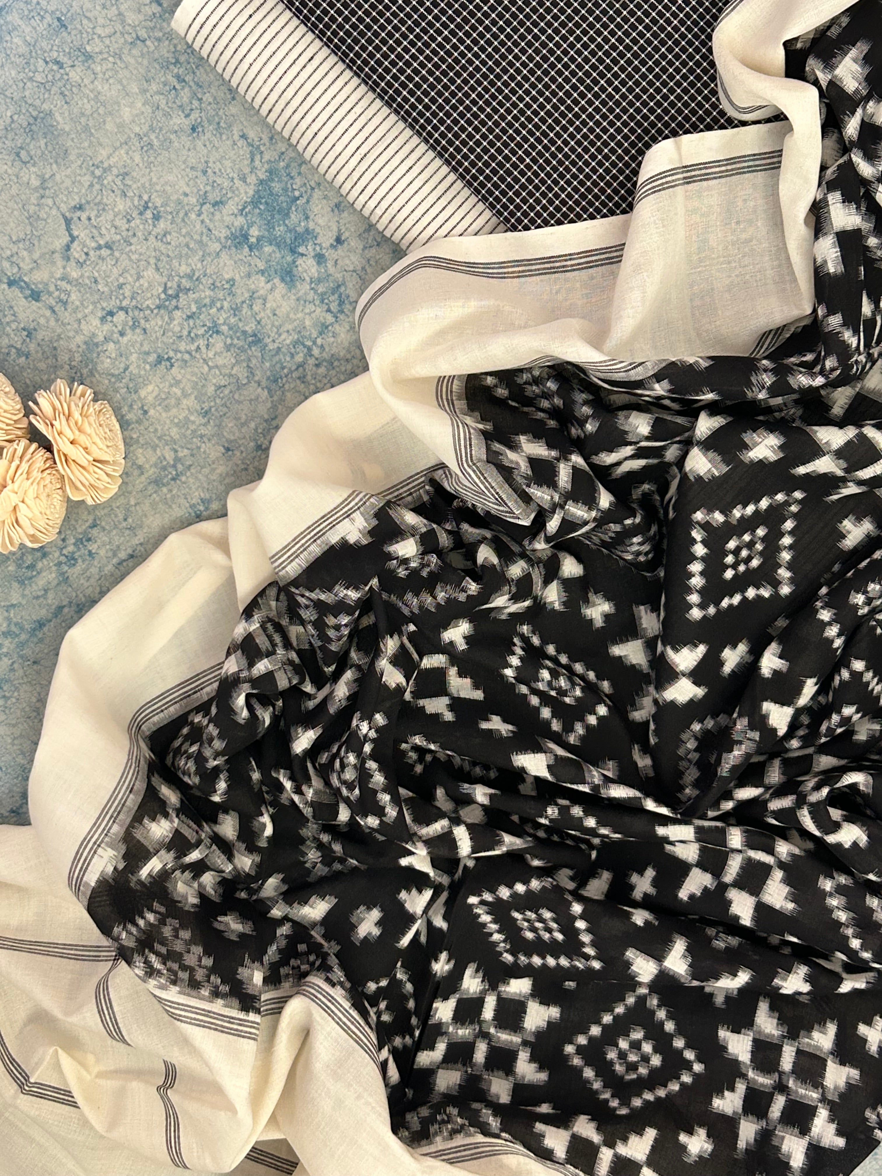 Raga Bhairav - Handwoven Ikat Kurta Dupatta Set