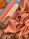 Handwoven Maheshwari Kurta Dupatta Set - Blushing Peach