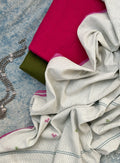 Handwoven Cotton Bengal Jamdani Dupatta Set - The Garden Bloom 2