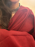 Handwoven 2.5m Checkered Fabric - Red