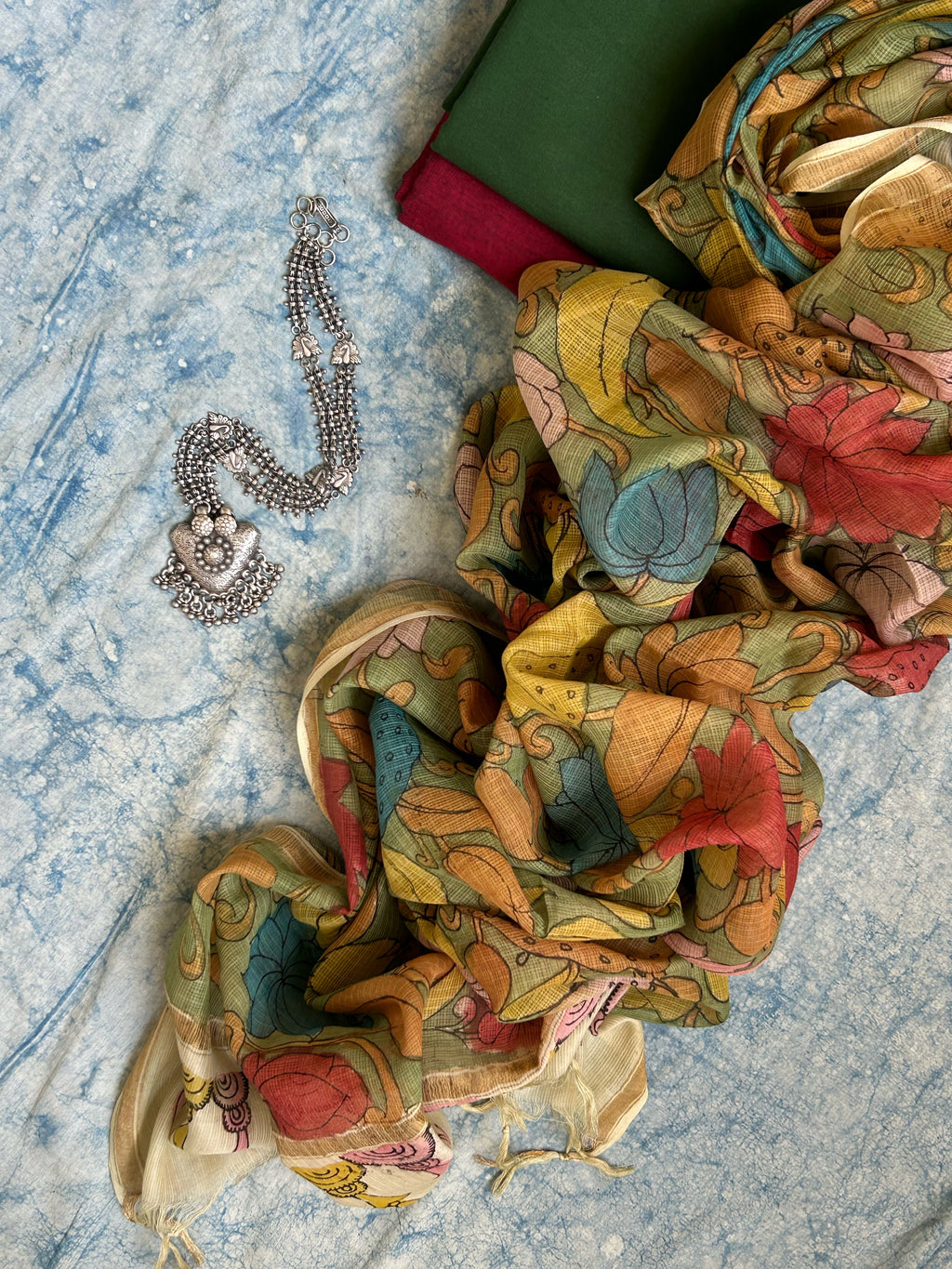 Handwoven Handpainted Kalamkari Set