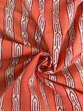 Handblock Printed Azofree dye cotton - Peach Orange Stripes (2m)